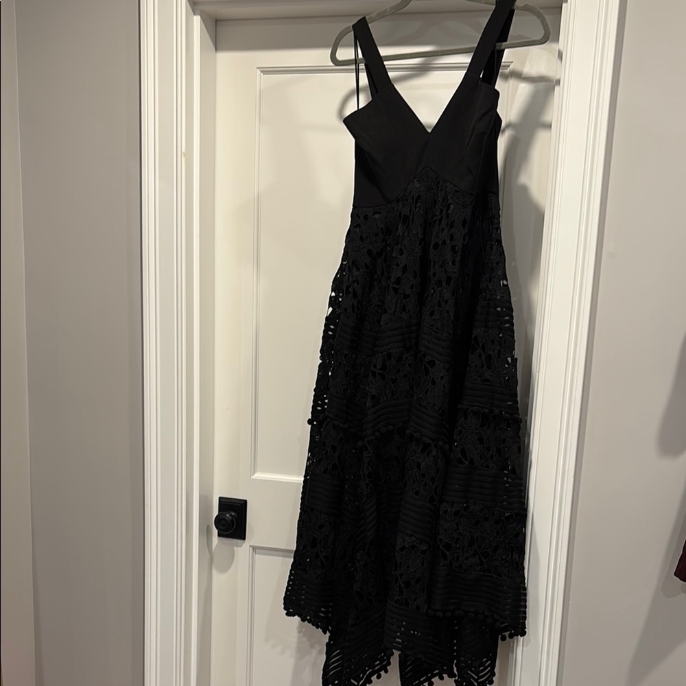 Gorgeous detail Elegant Black Lace tiered Dress- wedding guest dress